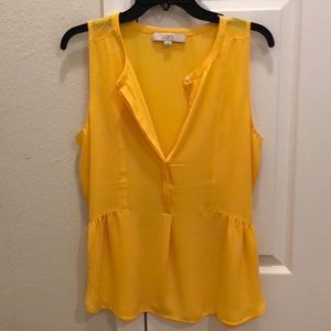 Loft yellow peplum tank
